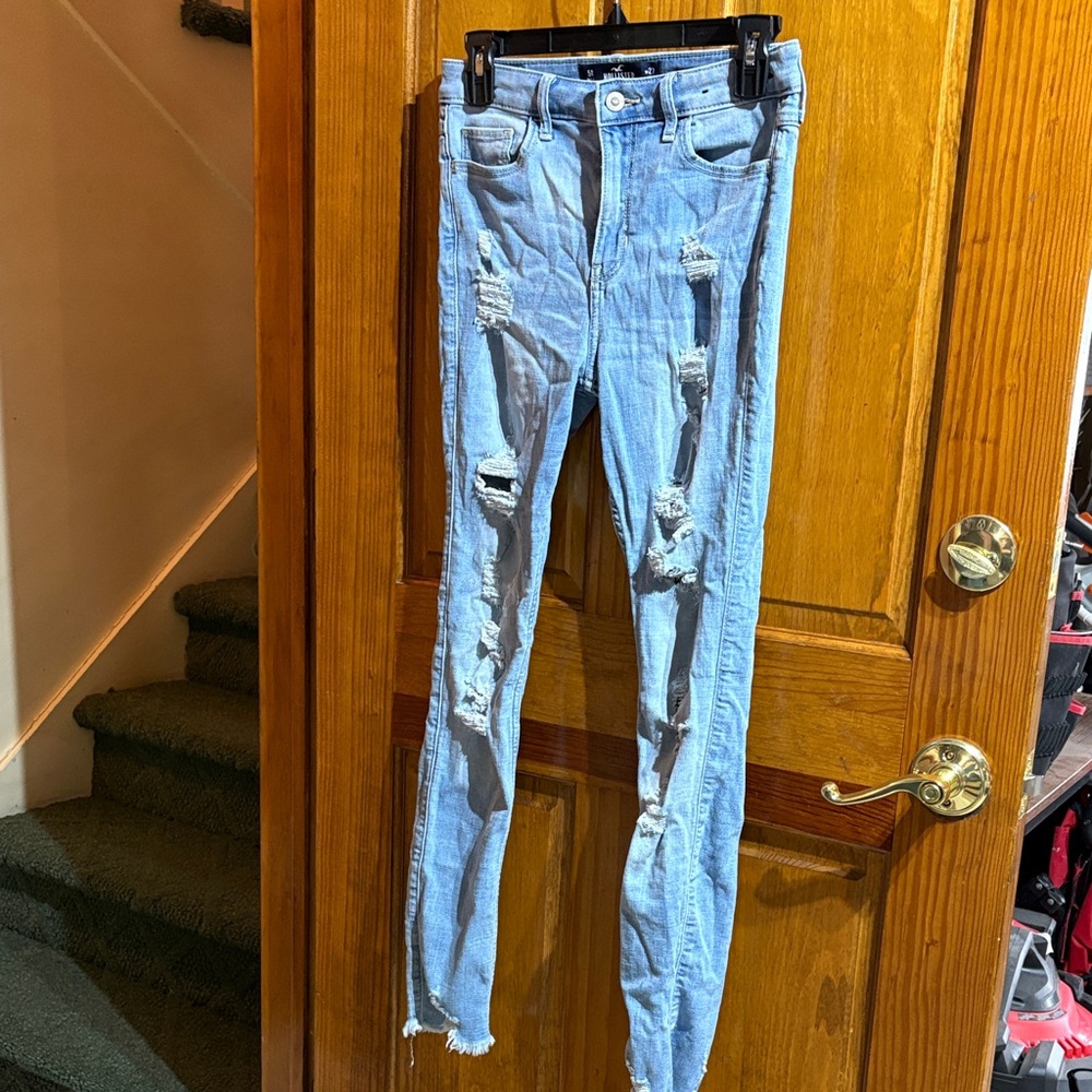 Hollister Light Blue Distressed Skinny Jeans